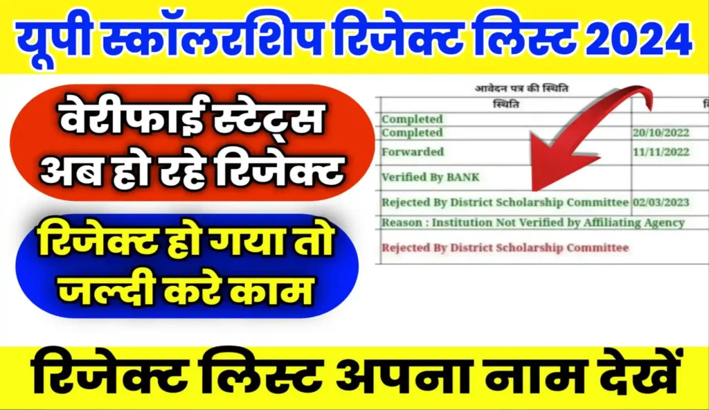 UP Scholarship Rejected List 2023-24