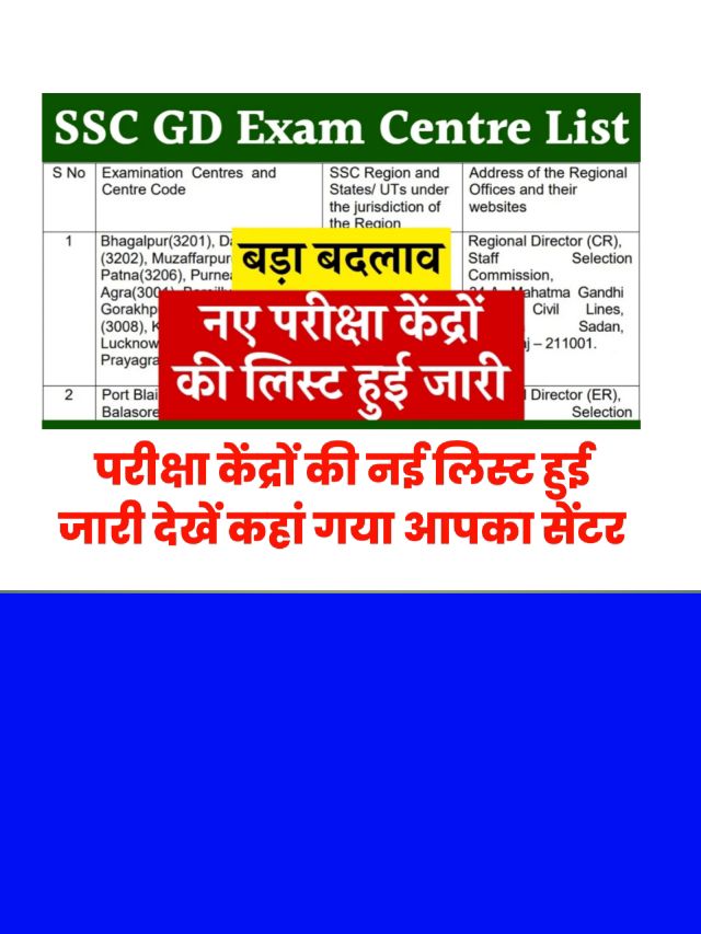 SSC GD Exam Centre List 2024: परीक्षा केंद्र को लेकर हुआ बड़ा बदलाव
